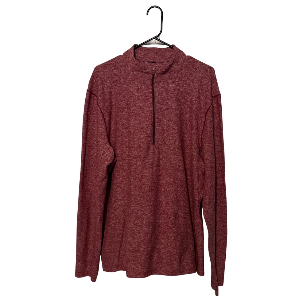 Lululemon Surge Warm 1/2 Zip Mens XL Red Heathered Pullover Performance Stretch